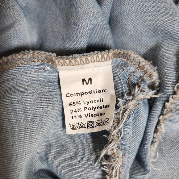 Blue Tiered Ruffled Mini Sundress with Mandarin Collar - Picture 6 of 9